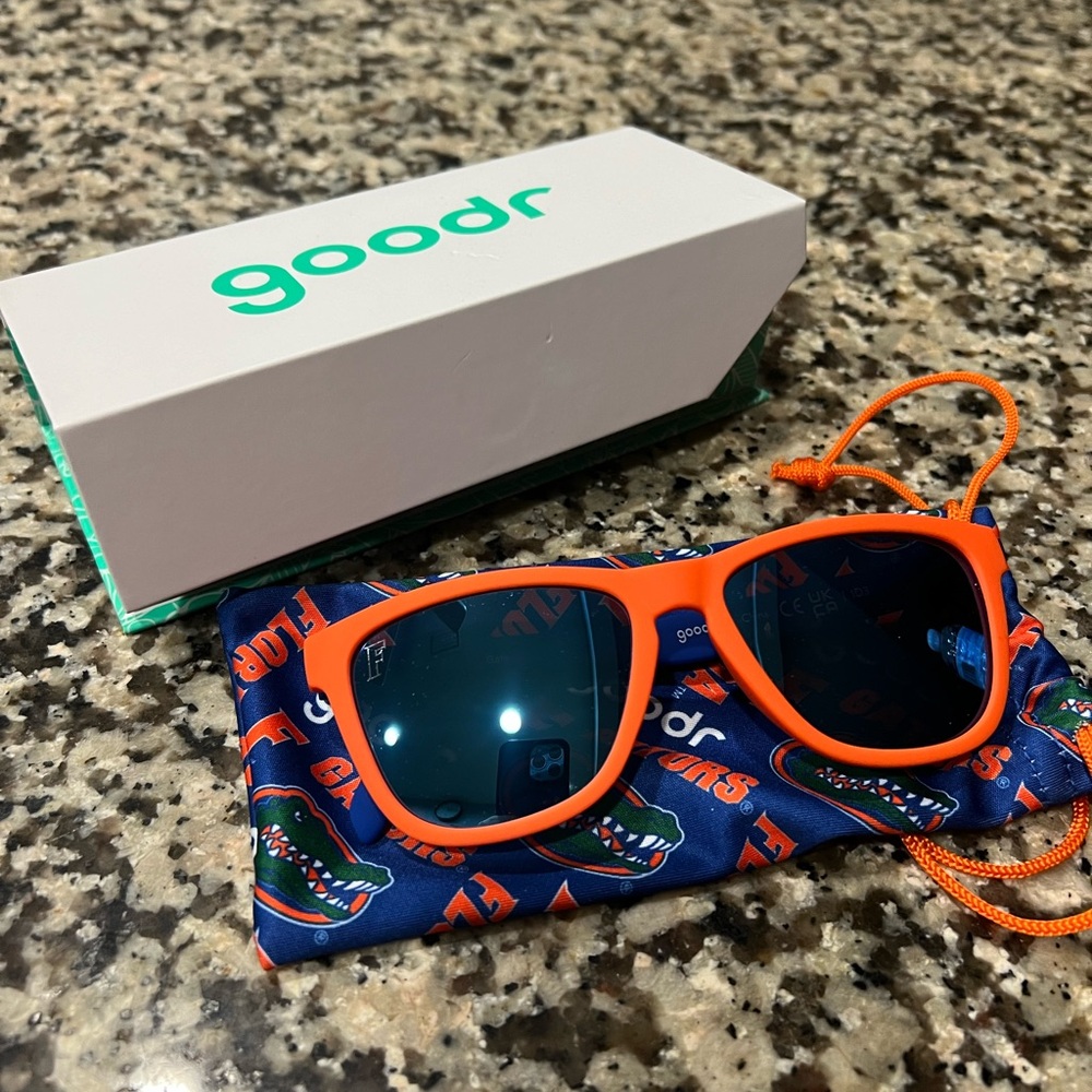 Brand new, never worn Limited Edition Florida Gator Goodr Sunglasses